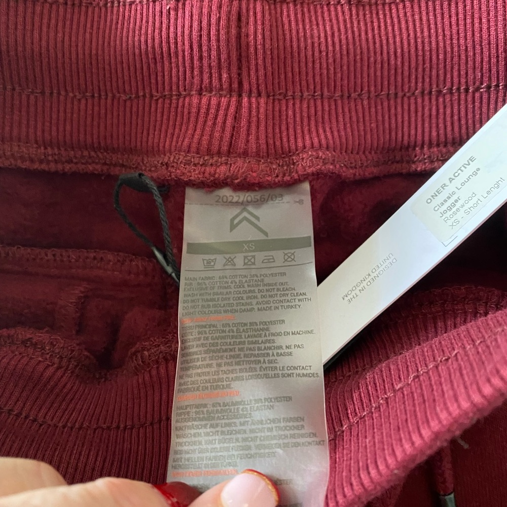 NWT Oner Active Classic Lounge Joggers In Rosewood | Size X Small NWT - Picture 5 of 6